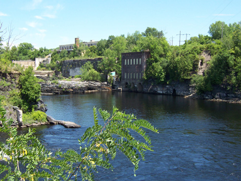 Industrial ruins at Hudson Falls, New York