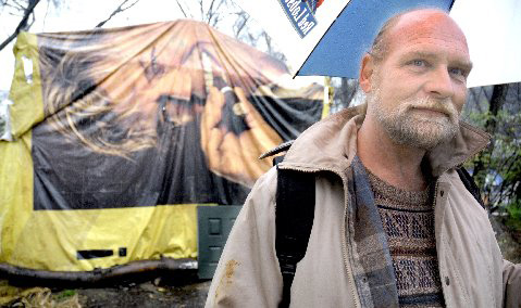 Wendell Segroves, the unofficial leader of the homeless community Tent City in Nashville, TN, is like a father or chief leading his tribe. Photo: John Mottern