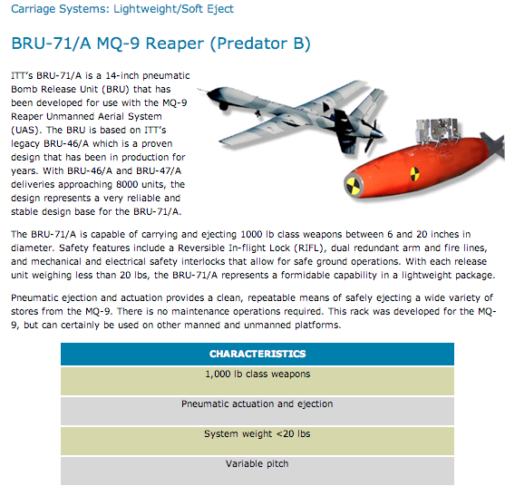 Information about Reaper drone from ITT web site.