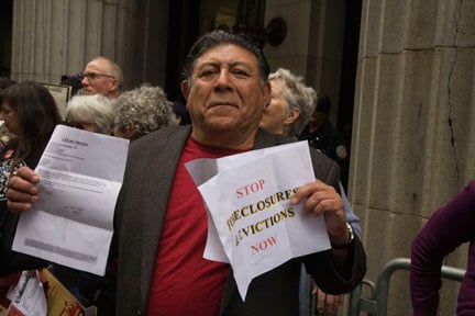 DEMONSTRATORS CONFRONT WELLS FARGO SHAREHOLDERS