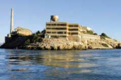 Alcatraz, island prison that was impossible to escape until inmates discovered a free ferry to San Francisco that departed every half hour.