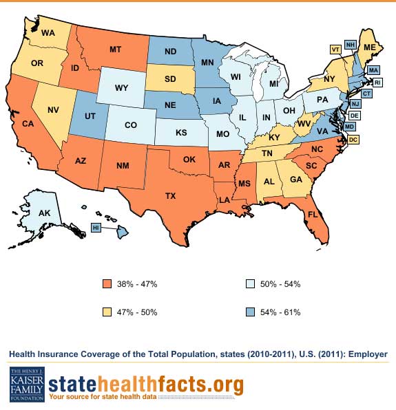 Health Insurance coverage map