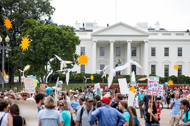 Washington DC - On July 27, 2013, activists rallied at the White House to welcome the Camp David-to-DC 