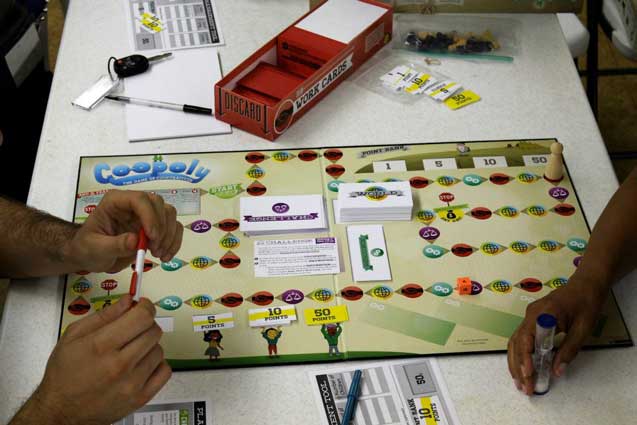 Only working together as a team can you win Co-opoly. (Photo: Fund for Democratic Communities)