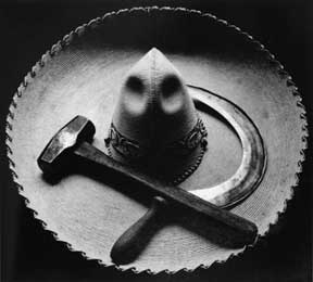 Mexican sombrero with hammer and sickle, Tina Modotti, Mexico City, 1927