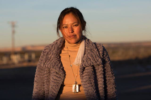Nadine Narindrankura, on the first day of a 200-mile walk through the ancestral homeland of the Diné. (Photo: ©2015 Julie Dermansky)