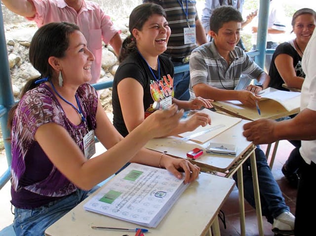 Women and youth took on key roles at the community voting centers in Nueva Trinidad. (Photo: Sandra Cuffe)