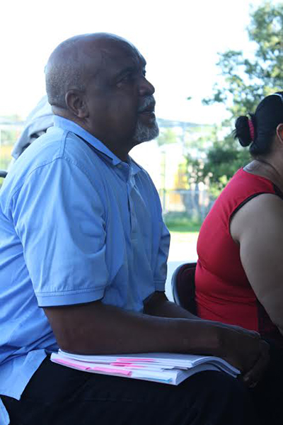 Frank Wilson, a retired teacher who for fifteen years has advocated for more comprehensive testing at the site of a Leaking Underground Fuel Tank on the southwest corner of Jordan Downs. (Photo: Daniel Ross)