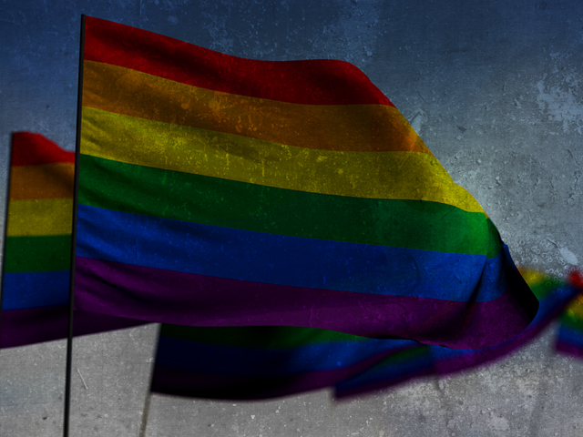 Against the backdrop of conflict, the rising tide of anti-LGBT aggression makes it both more difficult and more important than ever to hold the Ukrainian state to account for the safety of its LGBT citizens. (Photo: Rainbow Flag via Shutterstock; Edited: LW / TO)