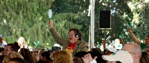 Maria Reyes is an iconic elder in the space—a former domestic worker who joined MUA nearly 17 years ago and became a powerful advocate for the rights of immigrant women. Maria has recruited hundreds of women to join MUA, participated in hunger strikes for immigrant rights, traveled countless times to Sacramento to organize for the California Domestic Worker Bill of Rights and served as President of MUA’s board of directors. (Photo: Rucha Chitnis)