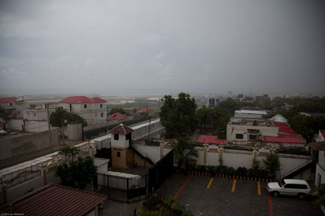 View from Hotel Al Jazeera towards the Mogadishu International Airport. (Photo: Jan Wellmann)