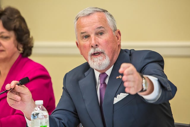 Senator Richter, part of the Collier County legislative delegation, on October 15 in Naples. (Photo: Julie Dermansky)