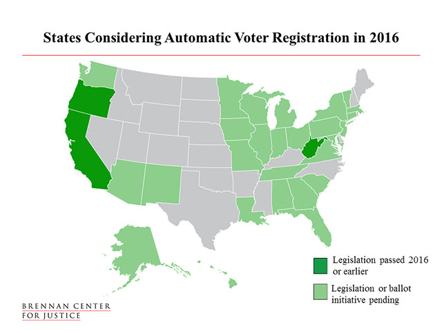 States considering automatic voter registration in 2016