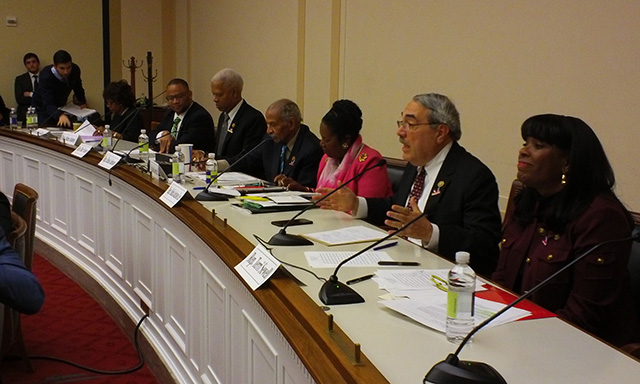 Representative G.K. Butterfield speaking on voter suppression. (Photo: National Election Defense Coalition)