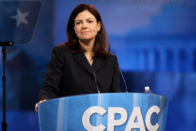 Sen. Kelly Ayotte of New Hampshire speaks at the 2013 Conservative Political Action Conference in National Harbor, Maryland, on March 15, 2013. Ayotte is one of many Republican politicians up for election whose campaign is being bolstered by dark-money funded attack ads. (Photo: Gage Skidmore)