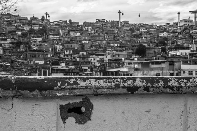 A wall in a favela in Rio de Janeiro, Brazil. (Aldo Santiago)