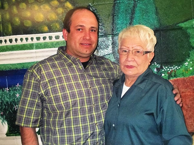 Mary Ziman with Corey Ziman at the federal prison in Victorville after her March 2016 hospitalization. (Photo courtesy of Corey Ziman)