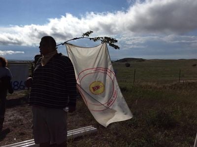 Standing Rock Sioux Tribe and their allies protest construction of the Dakota Access Pipeline.