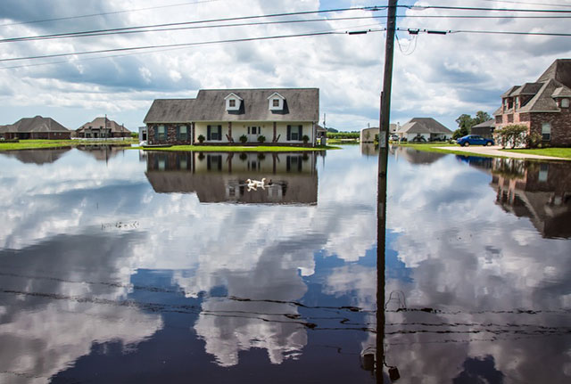 Sorrento, Louisiana, on March 20, 2016 where standing water from back-flow swamped the area. (Photo: Julie Dermansky)