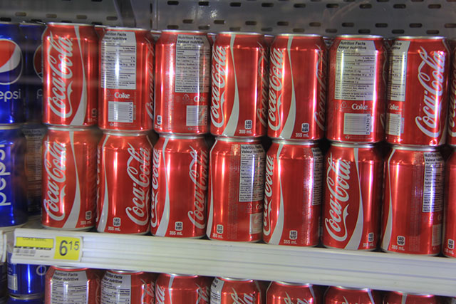 Price of a can of coke is $6.15 (Canadian) in the Northern Store, the only shop in Clyde River. (Photo: Chris Williams)