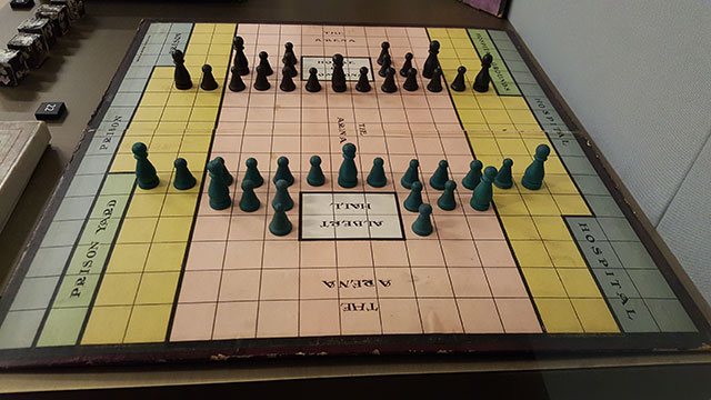 The only remaining known copy of Suffragetto, from the point of view of the suffragette side of the board. (Photo: Dan Q of BoardGameGeek.com, via Creative Commons)