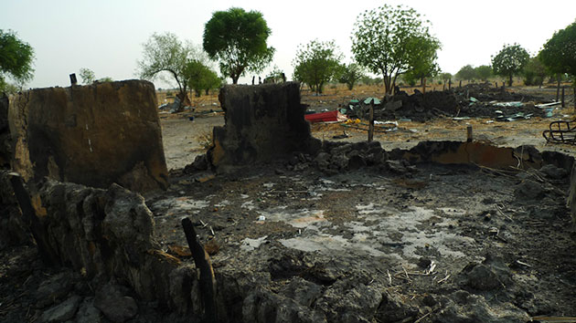 Little remains of the town of Leer, South Sudan, after repeated raids by armed men who burned homes, raped women, and drove the population into exile.