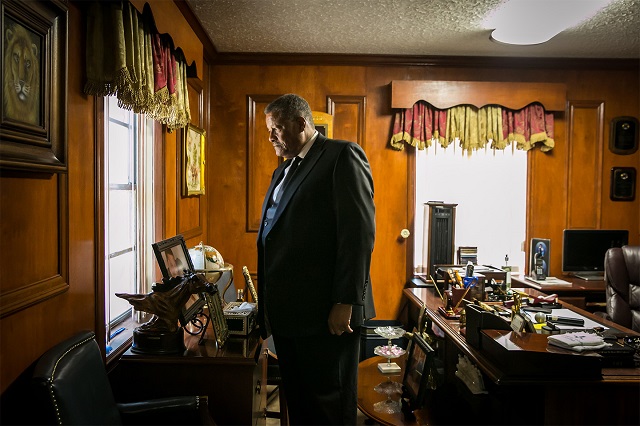 Reverend Steve Jamison in his office at Maranatha Faith Center in Columbus, Mississippi. The church sits on land polluted with creosote by the old Kerr-McGee site.