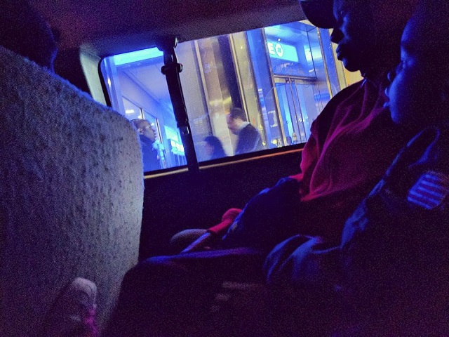 1.	A woman and child sit in a van destined for upstate to a New York state correctional facility, as the van waits on last-minute passengers to board on May 12, 2017 in Manhattan, New York. Hundreds are visiting loved ones incarcerated in the state this weekend, Mother's Day weekend. (Photo: Ese Olumhense)