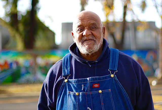 Benny Whitfield, a 73-year-old senior, has been in recovery for eight years with support and services at St. Mary's Center. The Center is my family and community. I am here three times a week for my recovery meetings, he said. (Photo: Rucha Chitnis © The Oakland Institute)