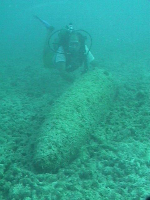 An underwater bomb on the south side of Vieques Island, Puerto Rico. HMX and trace levels of RDX explosive compounds were found in fiddler crabs surrounding Vieques, according to a recent report. (Photo: Courtesy of James Barton)