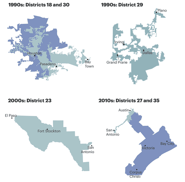 Three decades of struck-down congressional district maps.