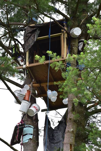 One of three tree sits at Camp White Pine. (Photo: Courtesy of Jen Deerinwater)