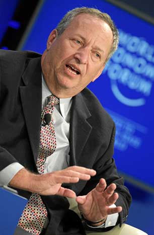 Lawrence H. Summers speaks during a session at the Annual Meeting 2011 of the World Economic Forum in Davos, Switzerland, January 29, 2011.