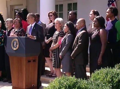 In the Rose Garden at the White House, President Obama delivers a statement to the press on the Affordable Care Act and the Government Shutdown. (Photo: <a href=