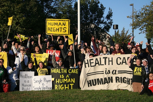 On October 26, 2013, Marylanders from across the state marched for the human right to healthcare. It was the first state-wide action of the Healthcare Is a Human Right - Maryland campaign. And it was a powerful testament to the grassroots movement that is growing across the state to demand universal healthcare. (Photo: <a href=