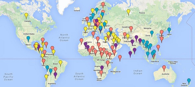 U.S. Special Operations Forces around the world, 2012-2013 (key below article) ©2014 TomDispatch ©Google