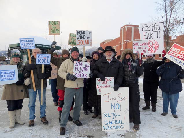 Opponents of the Keystone XL pipeline rally in Whitefish, Mont., earlier this month.