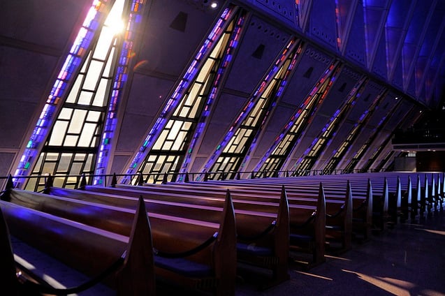 The interior of the US Air Force Academy Cadet Chapel in Colorado Springs, CO, October 14, 2011. (Photo: <a href=