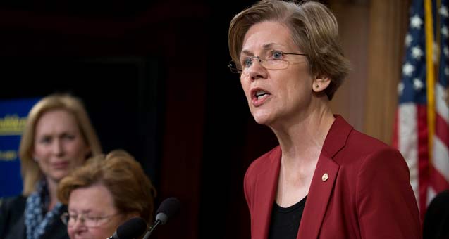 Elizabeth Warren speaking on the minimum wage in January, 2014.