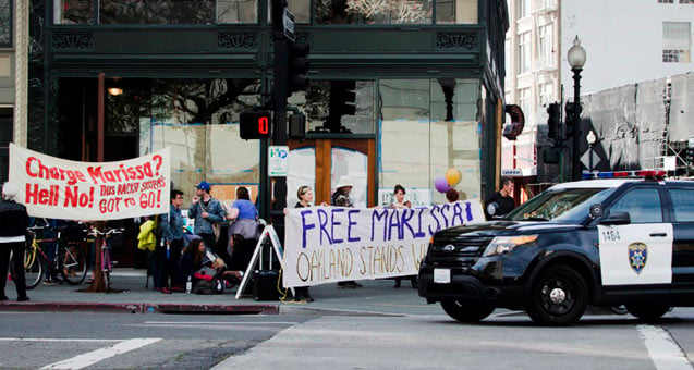 Protesters demonstrate in support of Marissa Alexander in Oakland, March 2014.