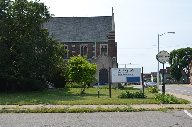 St. Peter’s Episcopal Church in Detroit has a soup kitchen, supports a restorative justice center and is home to Rev. Bill Wylie-Kellerman who was unable to attend the July 18 rally downtown because he was participating in a blockade – before getting arrested – to prevent a private contractor from shutting of water service to people in the city. (Photo: James Anderson).