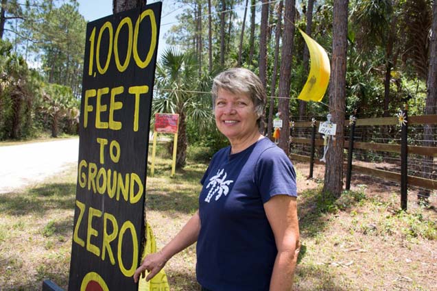 Pamela Duran in front of her house in Naples, Florida. (Photo: ©2014 Julie Dermansky)