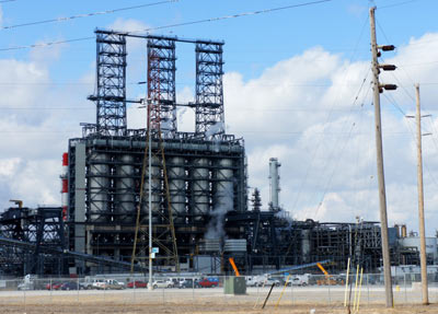 Part of the Whiting Refinery Modernization Project, this new coker creates a byproduct called pet coke that is burned for fuel like coal, but is much dirtier.