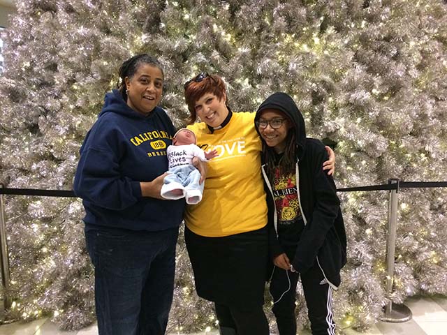 Rev. Ashley Horan and her family at the Mall of America Protest in December 2014. (Photo: Courtesy of Ashley Horan)
