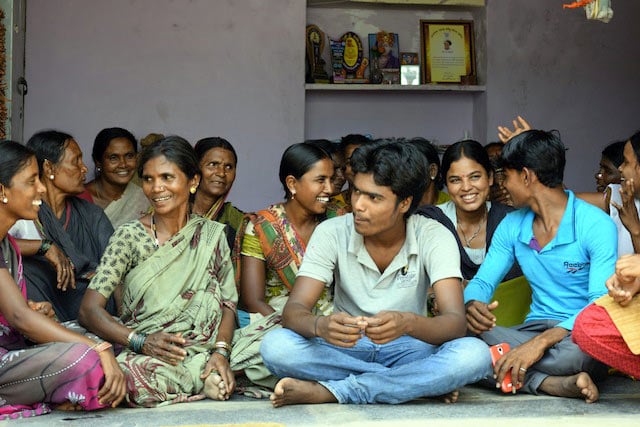 Dalit women and their children, including young boys, are working together to end the system of 'temple slavery' in the Southwest Indian state of Karnataka. (Photo: Stella Paul/IPS)
