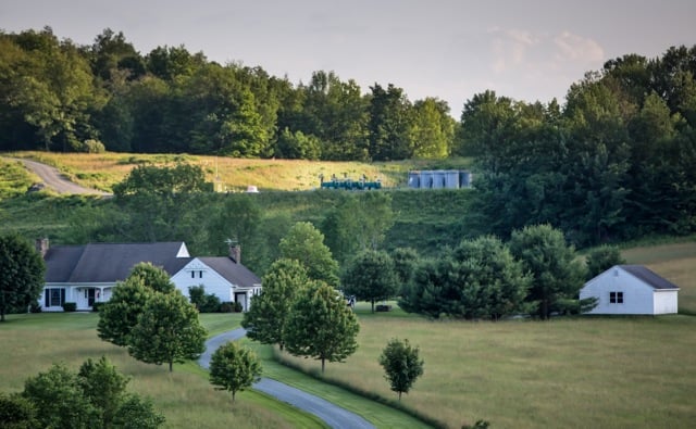 Fracking industry site near a home in Susquehanna County, PA. (Photo: Julie Dermansky)
