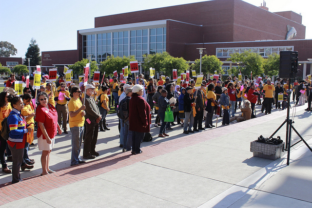 4 June, 2015: Demonstrators gather at the Anti-Displacement Rally in Richmond, CA. (Photo: Adam Hudson)