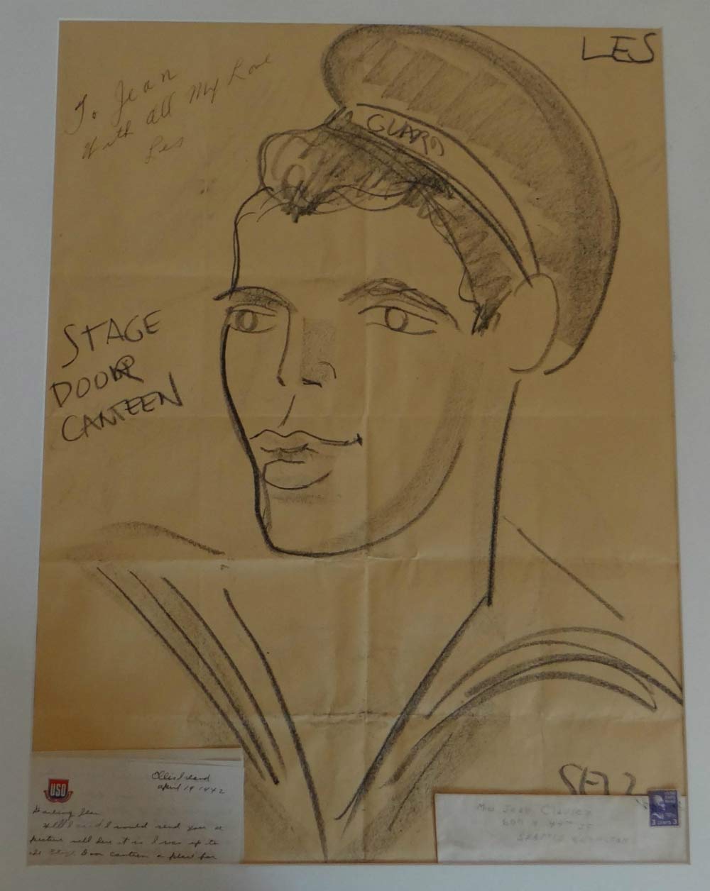 Les sketched by my mother at the Stage Door Canteen on April 20, 1942.