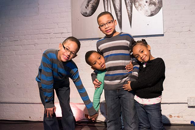 Robert Glasper's song I'm Dying of Thirst, incorporates the words of Riley (second from right), who is shown here with three friends, two of whom also participated in the album. (Photo: Angelika Beener)