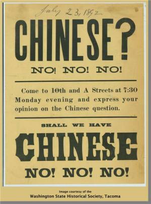 A poster from the 1890s on the topic of barring Chinese immigrants from America.